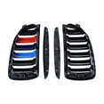 thumbnail image 7 of Astra Depot Gloss Black M-Color Front Kidney Grill Grille Dual Slats for BMW E90 E91 Sedan 4DR 323i 325i 328i Pre-LCI 2005-2008, 7 of 7