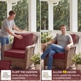 thumbnail image 3 of 4 Set Outdoor Chair Cushions 24 x 24 x 6 inch for Patio Furniture, Fade & Water Resistant Patio Cushions with Removable Cover and Straps,Red, 3 of 11