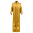thumbnail image 2 of DayScoop Men's Halloween Black Pastor Robe with Gold Trim Cross Pattern Religious Priest Cosplay Outfit for Theme Costume Party, 2 of 5
