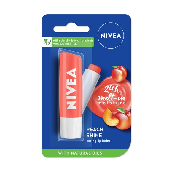 Bálsamo labial Nivea - Melocotón con brillo afrutado - Paquete de 1