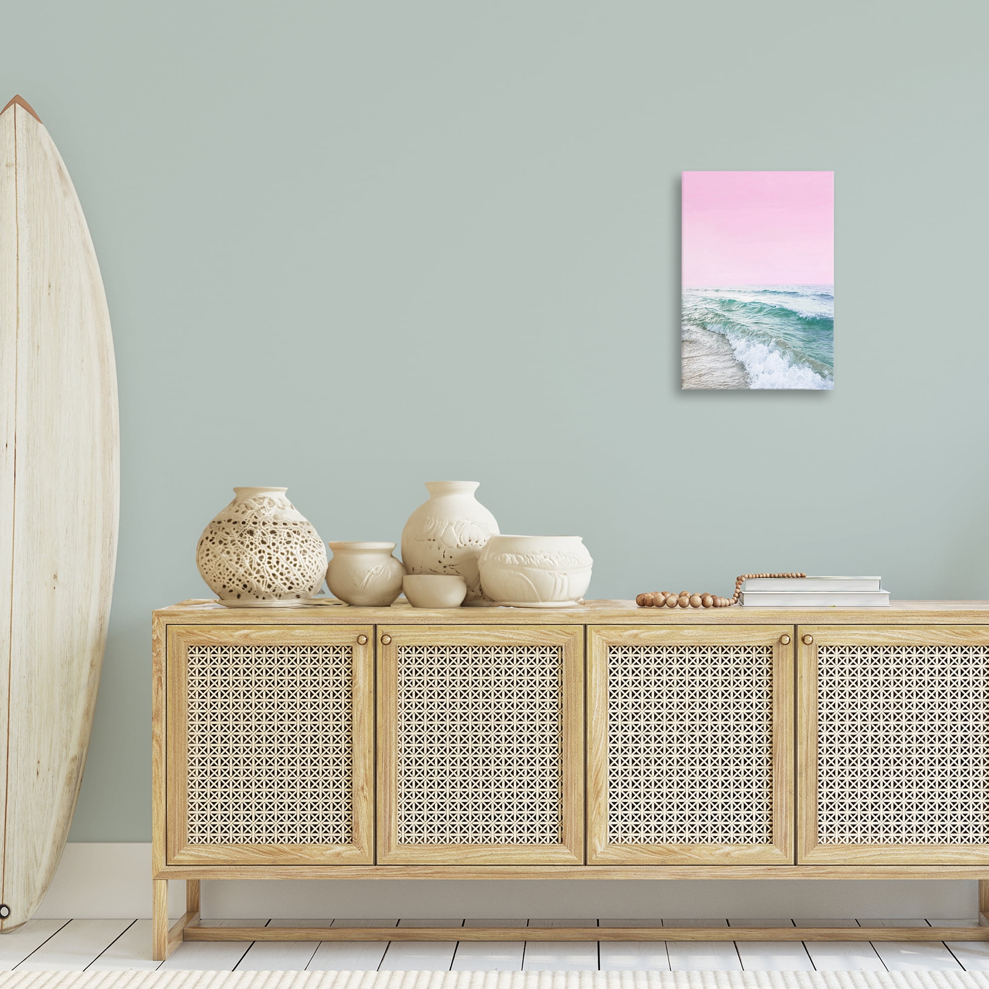 Stupell Industries Pink Winter Sea Coastal Photography Gallery Wrapped Canvas Art Print Wall Art, 16 x 24