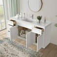 thumbnail image 2 of Vanity Art 63" Freestanding Bathroom Vanity Cabinet without Top in White, 2 of 6