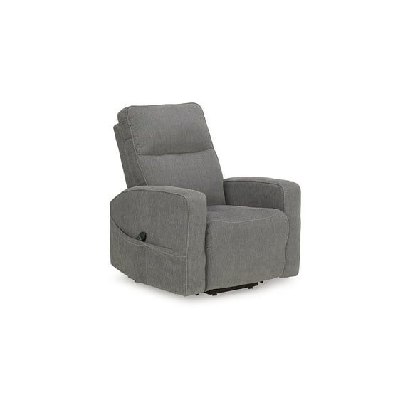 Signature Design by Ashley Starganza Power Lift Recliner Chair with Heat & Massage - Next-Gen Nuvella™ Fabric, Gray