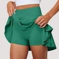 thumbnail image 5 of Huresd Tennis Skirts for Women with Shorts High Waisted Athletic Shorts Tummy Control Golf Skorts for Women with Pockets Green M, 5 of 6