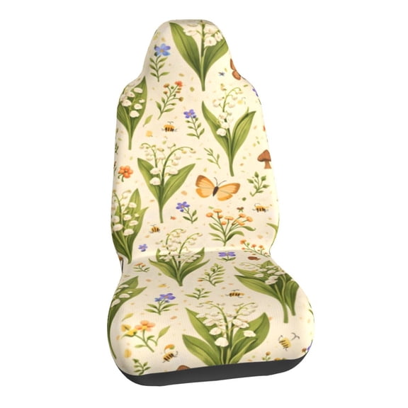 Spring Garden Lily Botanical Car Seat Covers Stretch Car Seat Protectors Universal Fit