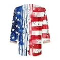 thumbnail image 5 of Patriotic Womens Blouse American Flag Womens Shirt Women Red White and Blue Shirt Memorial Day Shirt Women Fashion Women's Summer V-Neck 3/4 Sleeve Lace Print Casual T-Shirt Blouse, 5 of 5