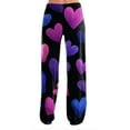 thumbnail image 3 of Hearthz Valentines Day Pj Pants Women Heart Print Women Pajama Pants Baggy Drawstring Straight Leg Women's Sleep Pants, 3 of 4