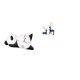 thumbnail image 1 of Juego de reloj de pared con un bonito panda para decoración del hogar, estatua creativa de alce y ciervo, figuras de reno de resina, adecuado para sal, 1 of 8