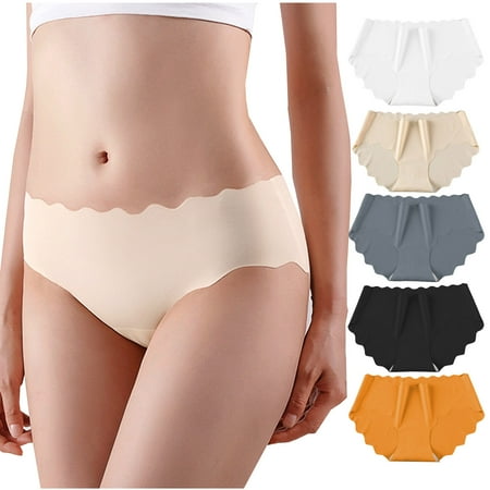

qolati Womens Soft Underwear Breathable Stretch No Show Briefs Cheeky Seamless Bikini Panties