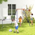 thumbnail image 2 of Outsunny Swing Set for Kids w/ Swing Seat, Basketball Hoop, Football Goal, 2 of 10
