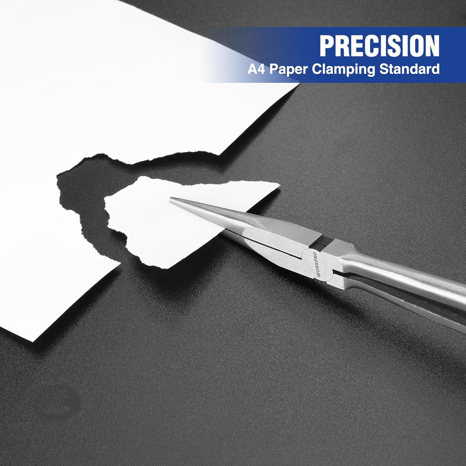 Premium 11” Extra Long Needle Nose , Paper Clamp Precision, Heavy-Duty CRV Steel, Soft Grip