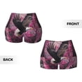 thumbnail image 5 of Lsque Flower Bald Eagle Pattern High Waisted Biker Shorts for Women-Tummy Control Fitness Athletic Workout Running Yoga Gym Shorts,Moisture-Wicking-Small, 5 of 9