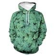 thumbnail image 3 of Sudadera con capucha con estampado de tréboles de la suerte y plantas para hombre, ropa con estampado de hierba y flores en 3D, novedad en sudaderas con capucha, moda Harajuku y2k, 3 of 5