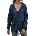 thumbnail image 1 of Impermeables para Mujer, Impermeables, Resistentes Al Viento, Ajustables, con Capucha y Bolsillos. Azul Oscuro S, 1 of 9