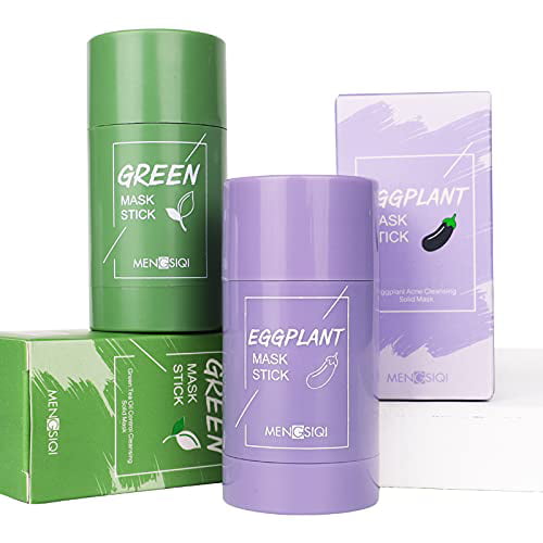 Green Mask Stick,Eggplant Purifying Clay Stick Mask, Facial Moisturizing  And Oil Control Removing Blackheads And Acne,Deep Cleansing 