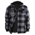 thumbnail image 1 of Chaqueta polar Gary Com de franela gruesa y gruesa a cuadros para hombre, 1 of 9