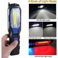thumbnail image 3 of Lámpara de mecánico LED recargable, luz de trabajo COB, portátil, recargable por USB, batería de 2800 mAh, linterna LED con imán, gancho y cable de carga 3 en 1, 3 of 5