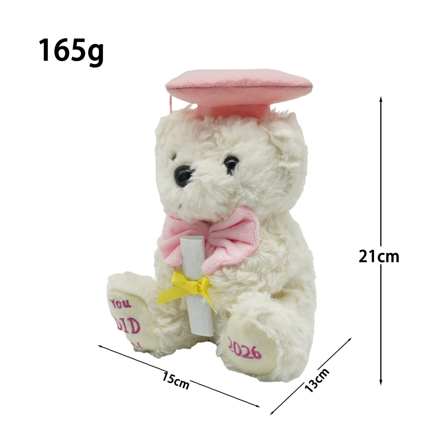 Aurorax Graduation Bear Graduation Plush Soft Stuffed You Did It Doctoral Cap 2026 Graduation Party Decorations