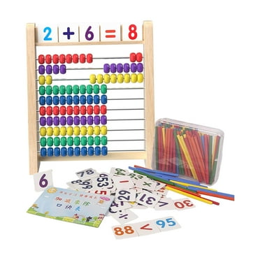 Wooden Abacus for Kids Math 10 Row Counting Frames Toy for Early Development