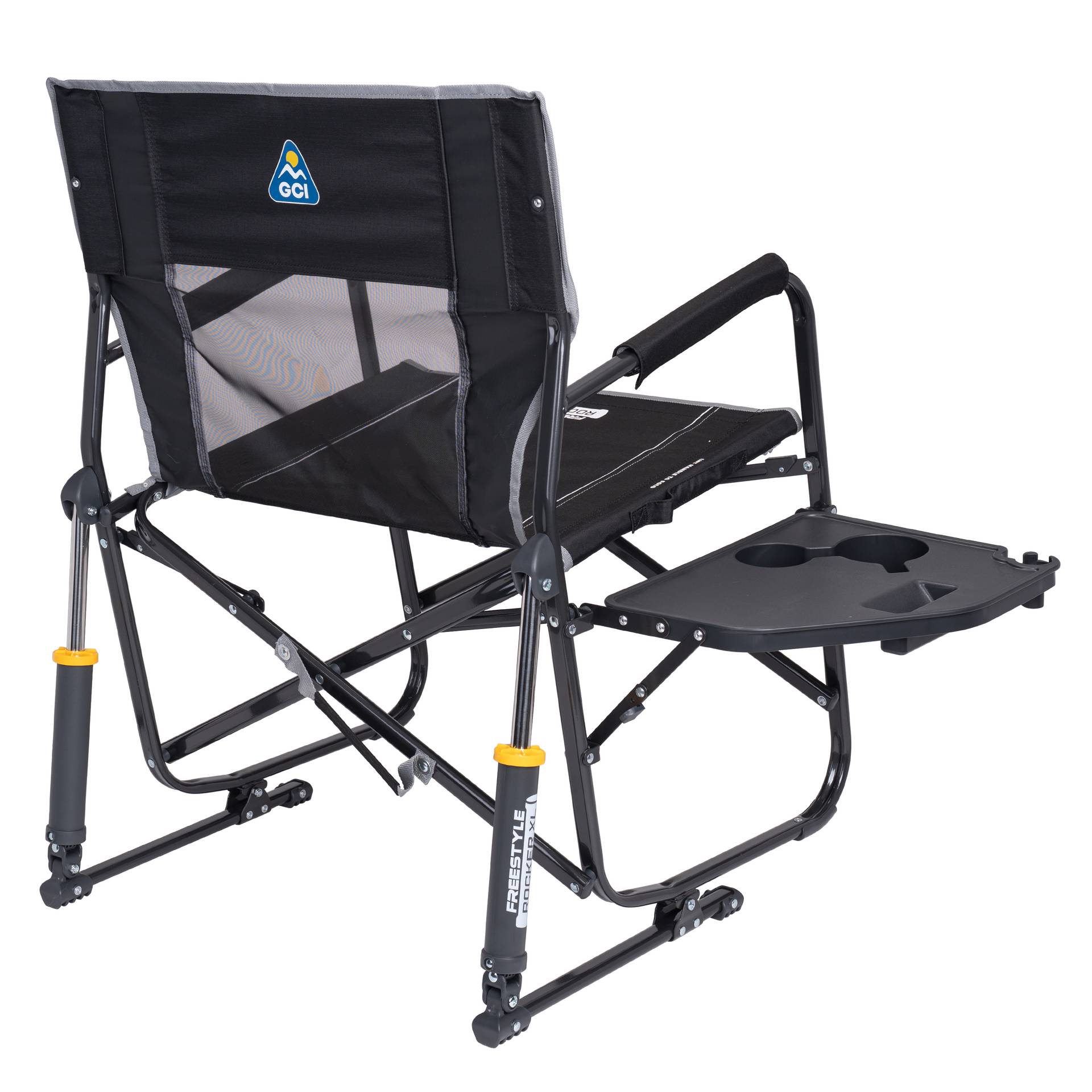 GCI Outdoor Freestyle Rocker XL Rocking Chair with Side Table, Black photo 7