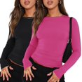 thumbnail image 1 of Crop Workout Tops for Women Pack Summer Short Sleeve Gym Athletic Compression Shirts Cute Tight Basic Tops Tee, 1 of 6