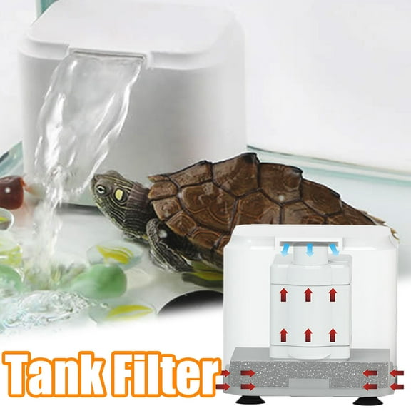 Cheers.US Aquarium Turtle Filter, Turtles Habitat Reptile Tank Filter Submersible Low Water Level Waterfall Filter Turtle Tank Aquarium Filter, Aquarium Filter for Aquatic Turtle Tanks and Aquariums