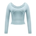 thumbnail image 3 of Buigttklop Womens Long Sleeve Shirts Basic Crop Tops Fall Fashion Layering Workout Slim Fitted Y2K Tops, 3 of 4
