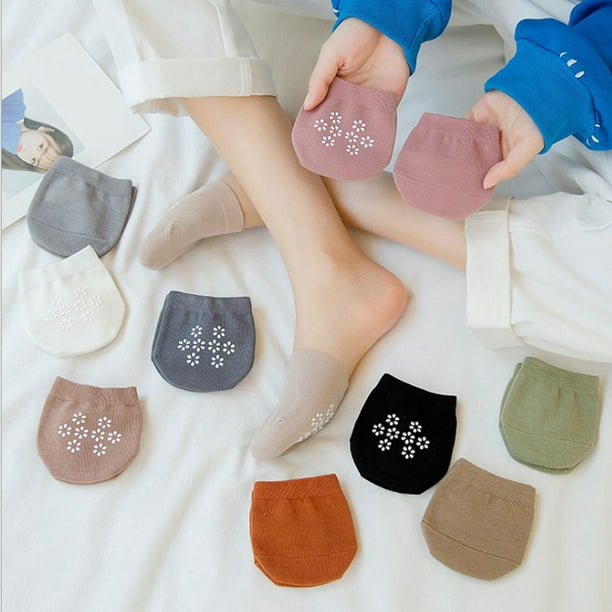 5 Pairs Women Toe Toppers Cotton No Show Half Socks Toe Cover Socks with  Grips