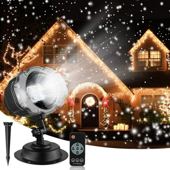 LINLIN Snowflake Projector Light, LED Christmas Snow Light Landscape Spotlights Waterproof with Remote&Timer Decorative Lighting