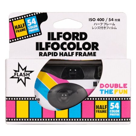 Ilford ハーフ フレーム レンズ付きフイルム ラピッド ハーフ フレーム 35mm 400 ISOフイルム 54枚撮 使い捨てカメラ