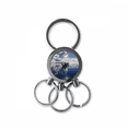 thumbnail image 1 of Ocean Water Blue Boat People Picture Stainless Steel Metal Key Holder Chain Ring Keychain, 1 of 3