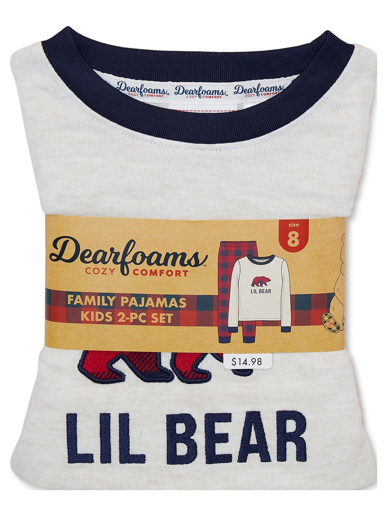 Dearfoams Kids Holiday Matching Family Pajamas Set, 2-Piece, Sizes 6-12
