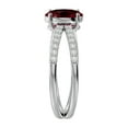 thumbnail image 4 of SuperJeweler 1 1/2 Carat Oval Shape Garnet and Halo Diamond Ring In Sterling Silver For Women, 4 of 6