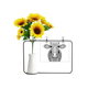 thumbnail image 1 of Animal Big Cow picture Tarjeta de bendición de jarrón de girasol artificial, 1 of 3