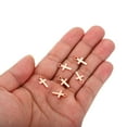thumbnail image 4 of Cross Charm, 200 Pcs Cross Pendants Bulk Mini Cross Charm Pendants Alloy for Jewelry Making Earrings, Rose Gold/Cyan, 4 of 5