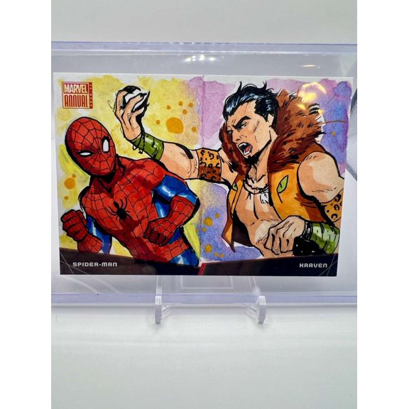 Collectible Autographed 2020-21 Upper Deck Marvel Annual Battle Booklet Spider-Man Kraven Sketch Booklet 1/1