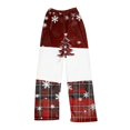 thumbnail image 3 of Women's Casual Christmas Printed Plush Pants, Full Length Long Trousers for Winter Wear, Soft and Warm Fleece Material with Festive Design for Women,Red,L, 3 of 4