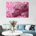 thumbnail image 3 of Mudket Pink Glitter Crystal Leopard Canvas Wall Art, Cute Glam Wildlife Paintings for Bedroom Print for Girls Nursery Dorm Room Home Decor , Framed Ready to Hang - 12"L x 8"W, 3 of 9