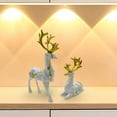 thumbnail image 3 of Baoblaze 2 Pieces Deer Figurines Desktop Ornament Resin Elk Statue Miniature Figurine for Gold, 3 of 8