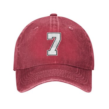 Number 7 Unisex Denim Baseball Cap Adjustable Vintage Trucker Hat Washed Casquette Denim Cap Hat
