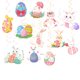 thumbnail image 2 of Conjunto de adornos colgantes en espiral para Pascua: conejitos y huevos para decorar fiestas de Pascua y celebraciones primaverales., 2 of 7