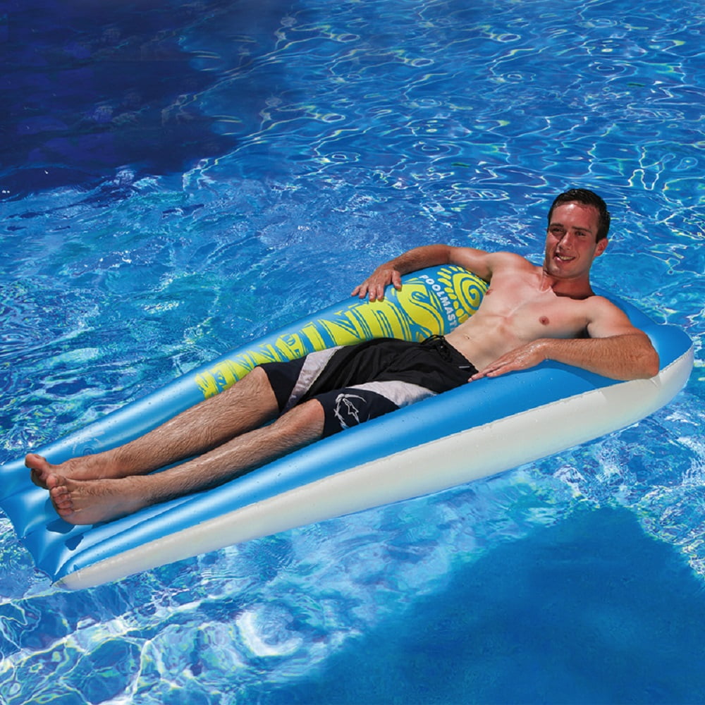 Pool Central 72 Inflatable Yellow Air Mattress Raft Float with Pillow 