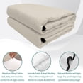 thumbnail image 4 of Twin XL Quilt Set 68''x98'', Ivory White Lightweight Summer Bedspread Coverlet Set with 2 Pillow Shams, Modern Pure Ivory White Breathable All Season Quilt Bedding for Dorm/Guest Room, 4 of 9