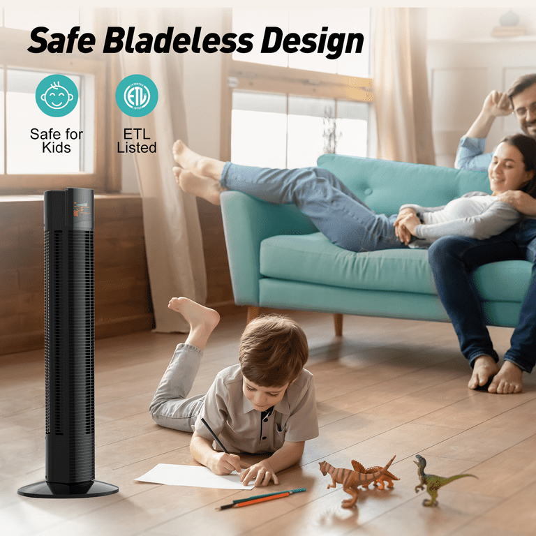 Gavmild teater Besætte TaoTronics Tower Fan, 36" Cooling Fan with Remote, 65° Floor Fan  Oscillating, Powerful Fan with 9 Modes, Large LED Display, 12-Hour Timer,  Quiet Portable Bladeless Fan for Bedroom Living Rooms Office - Walmart.com