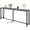 Grey, variant on 70 Inch Console Table with Outlets and USB-C Port, Extra Long Behind Couch Sofa Table with X-Shaped Design, Narrow for Entryway, Living Room, Metal Frame, Wooden Top, Grey