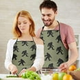 thumbnail image 5 of Green Bigfoot Pattern Apron-Garden Aprons for Women with Pockets-Cotton Linen Waterproof Kitchen Cooking Gardening Aprons Adjustable for Kitchen,Cooking,BBQ and Salon 33x27 Inch, 5 of 7