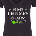 thumbnail image 4 of Inktastic I'm His Lucky Charm-st. Patricks Day Couple Women's V-Neck T-Shirt, 4 of 5