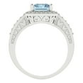 thumbnail image 4 of 2.78 ct Emerald Cut Natural Swiss Blue Topaz with Simulated Diamond Halo Accents 14K White Gold Womens Engagement Ring, 4 of 5