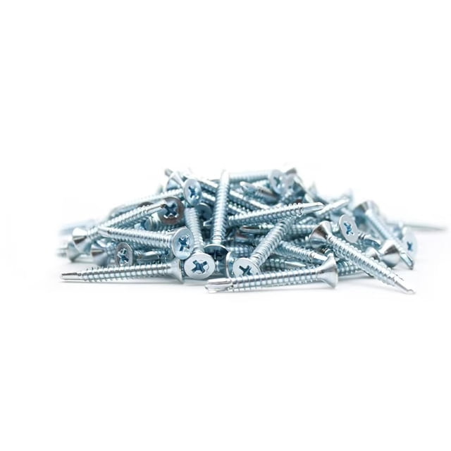 Tornillo Autotaladrante para Metal con Punta 100 Tornillos Cabeza Avellanada - Ø4,2x16mm Acero Zincado - para Tornillos Autotaladrantes para Metal, Chapa Corrugada para Techos, Chapa de Acero