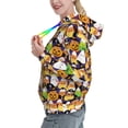 thumbnail image 2 of Fotbe Halloween1 Pattern Womens Long Sleeve Hoodie, Pullover Hooded Sweatshirt, Kangaroo Pocket Hoodie with Eye-catching Drawstrings-X-Large, 2 of 7